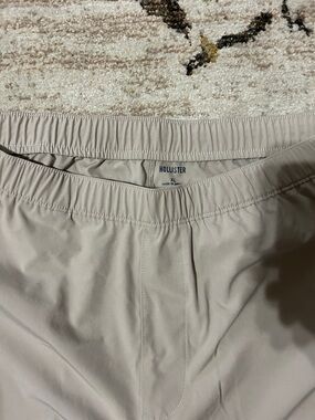 Hollister Neutral Light Taupe Elastic Waist Shorts